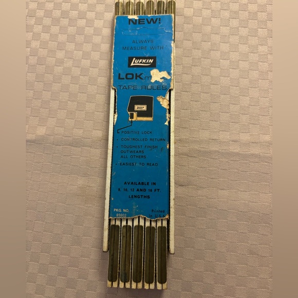 Vintage Lufkin LOCmatic Tape Ruler Wooden Pkg No 89804 - Picture 4 of 5